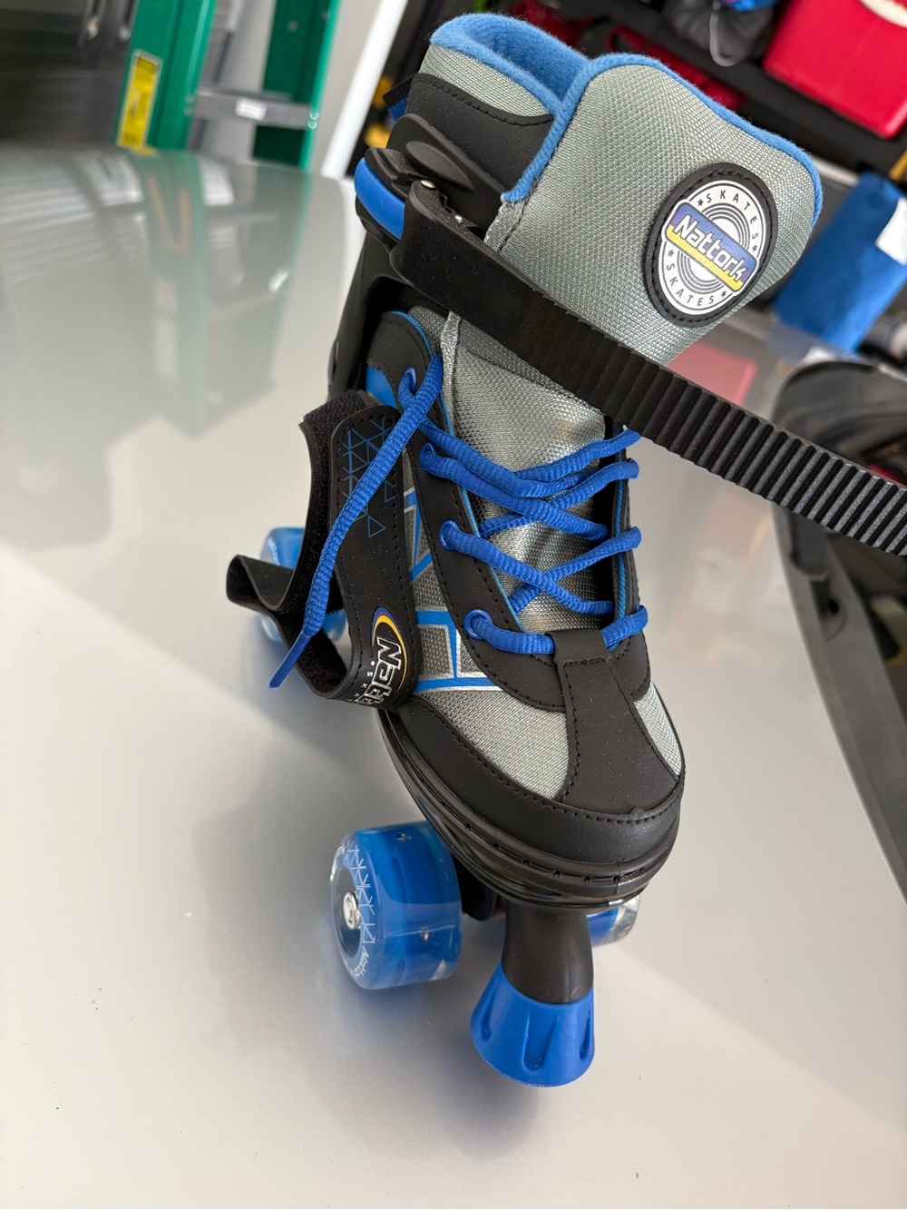 Kids Blue Roller Skates with Adjustable Support